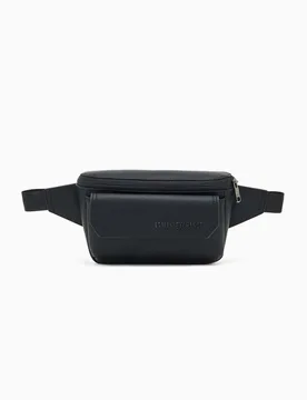 Marsupio Exchange nero in similpelle con logo impresso sul davanti - Armani - FashionsVida