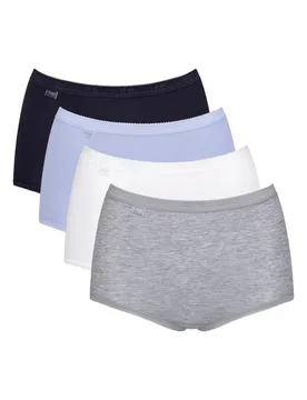 Womens Basic+ Maxi Briefs 4 Pack - Black Polyamide - Size 2xl - Sloggi - FashionsVida