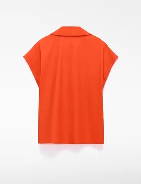 Camisa de mujer con cuello tira abierto - Adolfo Dominguez - FashionsVida