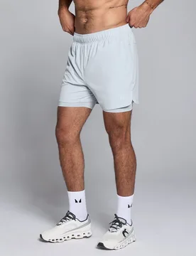 Pantalones cortos de entrenamiento 2 en 1 de largo de entrepierna de 13 cm para hombre de MP - pálido - XL - MyProtein - FashionsVida