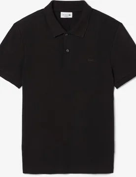 Polo de hombre de felpa de corte holgado con insignia en contraste de manga corta - Lacoste - FashionsVida