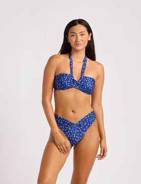 Dolce Dot Bandeau Bikini Top Navy Mix female - Seafolly - FashionsVida