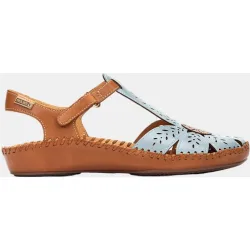 Sandalias cuña de mujer en piel