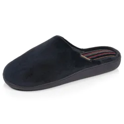 Chaussons Mules Noir Rayures bordeaux noir 46
