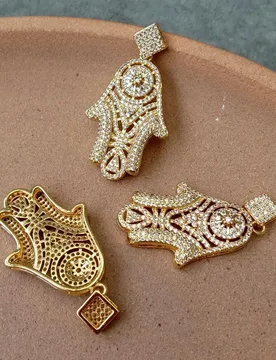PCS 24x35mm Hamsa Cubic Zirconia Pendant Women Fashion Necklace Pendant Jewelry - Aliexpress - FashionsVida