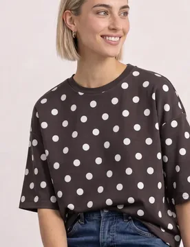 Kurzarm Sweatshirt mit Rundhals female Braun - Street One - FashionsVida