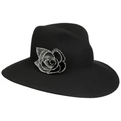 Ilaria Flower Wool Hat by - black - Damen - Size: One Size