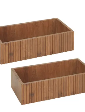 Aufbewahrungsbox Mod. Mera, 2er Set, aus geräuchertem Bambus - WENKO - FashionsVida
