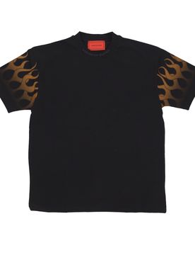 Maglietta Uomo Flames Tee Black/orange