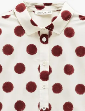 Vestido midi 100% algodón camisero con estampado de lunares - Parfois - FashionsVida