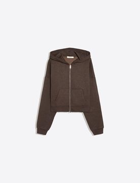 Sweat À Capuche Strass Xs Marron