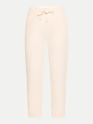 Verkürzte Leinenhose Beige 40