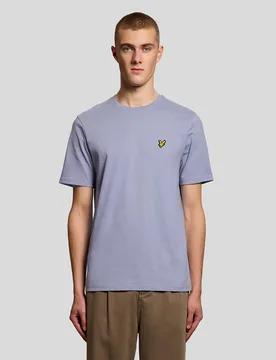 Men's Cotton Crew Neck T-Shirt in Light Blue - Lyle & Scott - FashionsVida