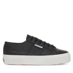 Womens/ladies 2740 Nappa Leather Platform Trainers (Black/avorio) - Black/white - Size Uk 5