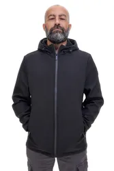 Giubbino nero con cappuccio softshell 19 XL