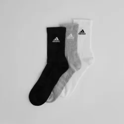 Manchester United x Essentials Cushioned Crew Socks 3 Pack Black/Grey/White M