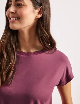 T-Shirt mit Rundhals und Deko-Tape female Rosa - Street One - FashionsVida