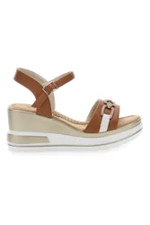 Sandali con zeppa Marroni E425 37