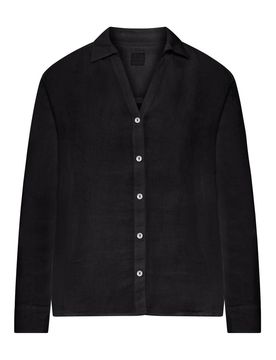 Camicia In Lino Con Colletto E Scollo A V