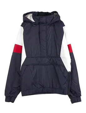 Giaccone Infilabile Uomo 3 Tone Pull Over Navy/white/fire Red - Urban classics - FashionsVida