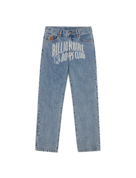 Faded Arch Logo Denim Pants - Light Wash