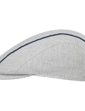 Melcon Linen Mix Flat Cap by Alfonso DEste - light grey - Size: S (54-55 cm) - Alfonso D´Este - FashionsVida