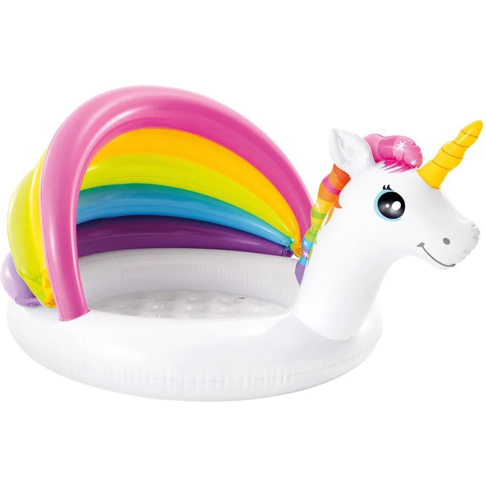 Piscina hinchable para bebé con toldo unicornio - Intex - FashionsVida