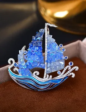 Exquisite Sailing Brooch, High-end Corsage Light Luxury Atmosphere Pin for Clothing Accessory - Aliexpress - FashionsVida