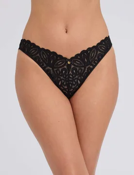 Carmel Lace Thong Black female - Boux Avenue - FashionsVida