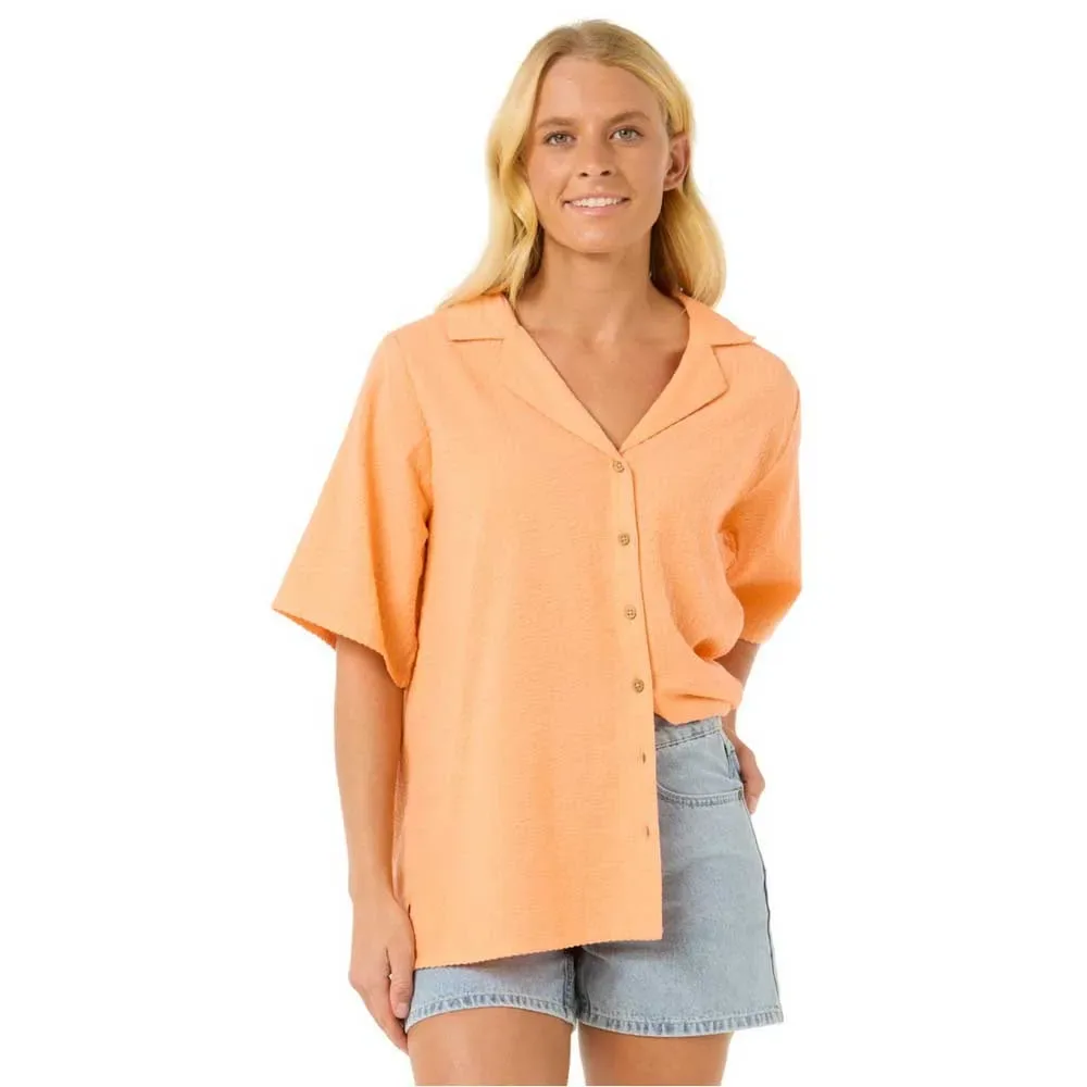 Camicia A Maniche Corte Cala Vadella Textured Orange M - Rip curl - FashionsVida
