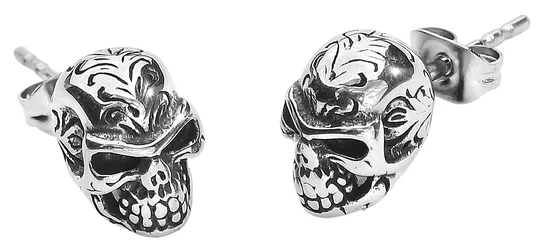 Gothic Ohrstecker-Set - Tattoo Skull - silberfarben - Unisex - unisex