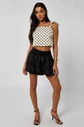 Women's Bubble Hem Mini Skirt in Black Size: 16 - Black - Size: 16