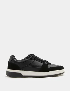 Leather Lace Up Casual Trainers Black male - Autograph - FashionsVida