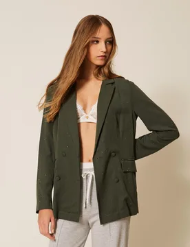 Blazer en sergé avec cabochons - TWINSET - FashionsVida