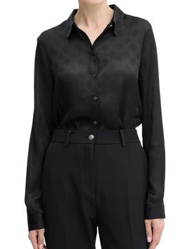 Camicia nera logo peony MARTHE W5YH1AWHCR2JBLK