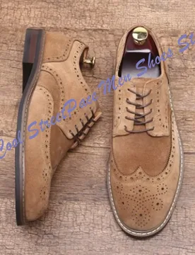 British Style Round Toe Men's Trendy Casual Suede Leather Shoes with a thick sole and big toe Brown color Men Wedding Office - Aliexpress - FashionsVida