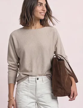 Dolman Pullover mit Boat Neck female Beige - Street One - FashionsVida