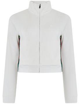 Cotton Ribbed Zip Hoodie with High Collar Cropped Sweatshirt