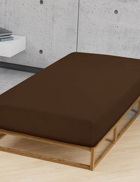 Feinjersey-Spannbetttuch topas / mocca, 1x 90x190 cm - 100x200 cm