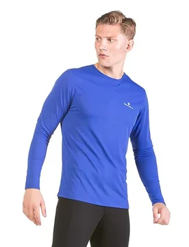Maglietta A Maniche Lunghe Core DrkCobalt / BrightWhite S - Ronhill - FashionsVida