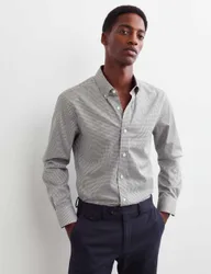 Regular Fit Pure Cotton Check Shirt Dark Khaki male