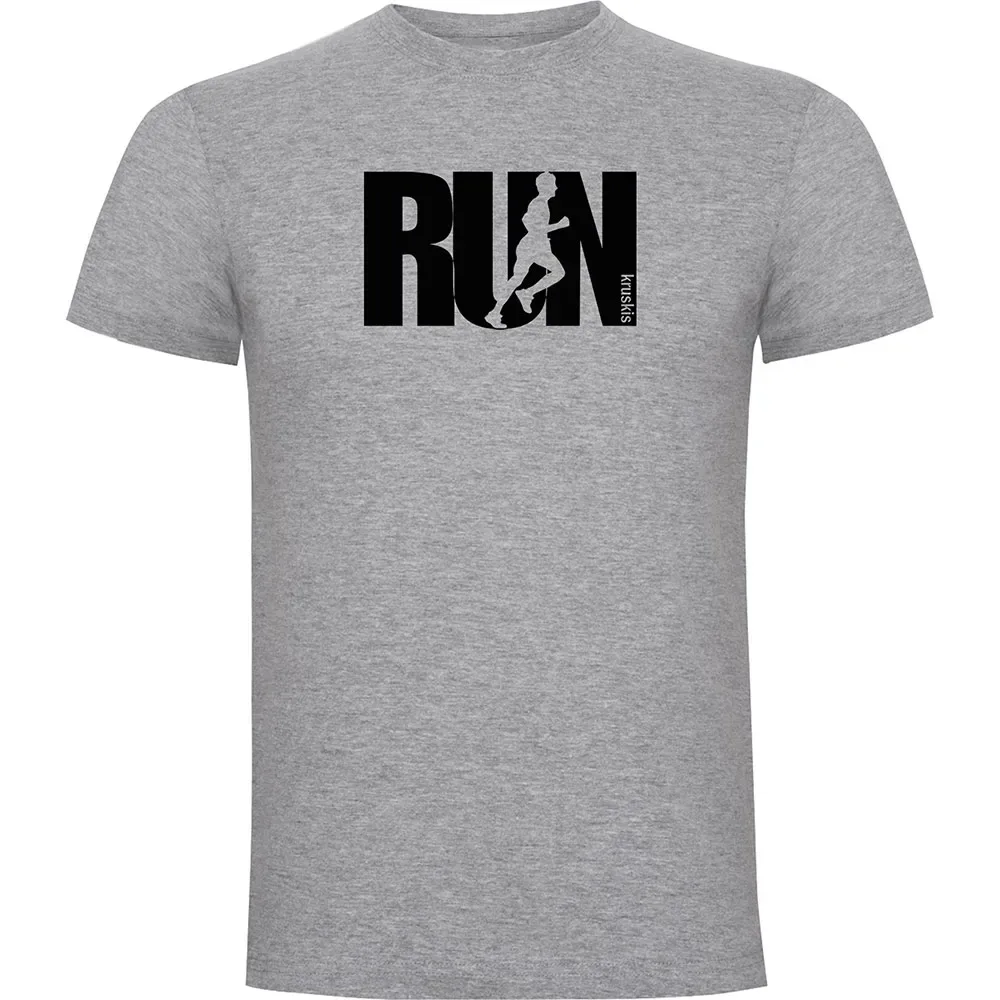 Maglietta A Maniche Corte Word Run Heather Grey XL - Kruskis - FashionsVida