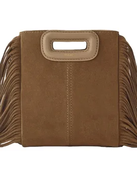 Bolso de mano M Mini de cuero con flecos - Maje - FashionsVida
