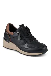 Women's Platform Lace-Up Trainers with Side Zip in Black Size: 8 - Black - Size: 8