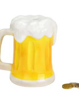 Spardose "Bierkrug" aus Keramik