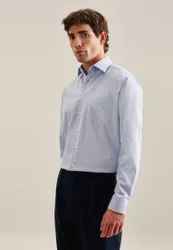 Comfort Business Hemd Uni Blau 49