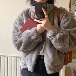 Autumn and Winter Double-sided Fluffy Loose Jacket Casual Plush Warm Top