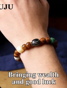 Tibetan Yak Bone Cracked Barrel Bead Bracelet Dzi Bead Antler Ethnic Style Hand String Gifts - Aliexpress - FashionsVida