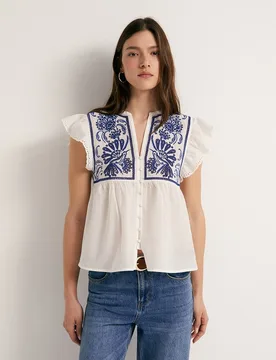 Sfera - Blusa pechera bordada - Sfera - FashionsVida