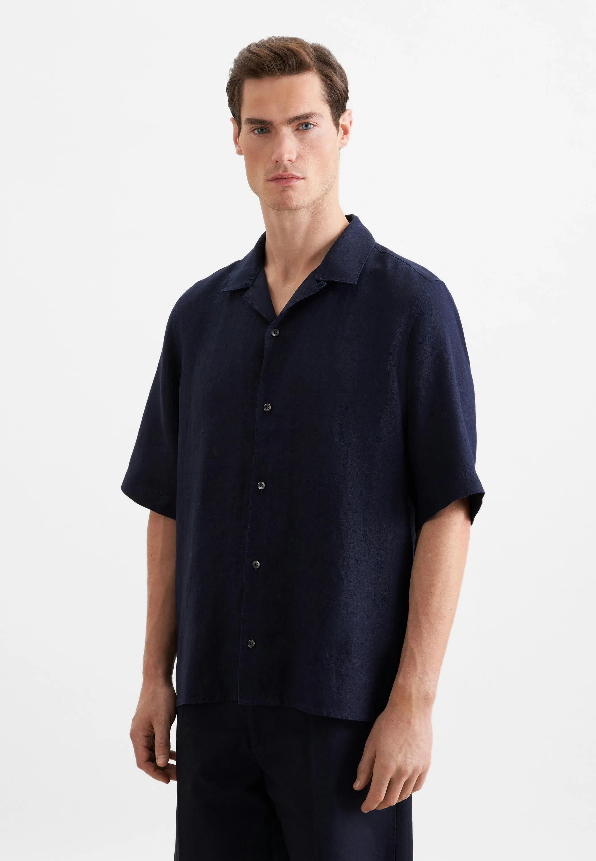 Regular Resort Hemd Uni Blau L - Seidensticker - FashionsVida